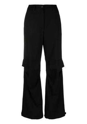 P.A.R.O.S.H. wool flared cargo trousers - Black