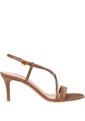 Gianvito Rossi satin heeled sandals - Brown