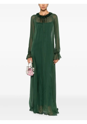 Raquel Diniz Kate ruffled tie maxi dress - Green
