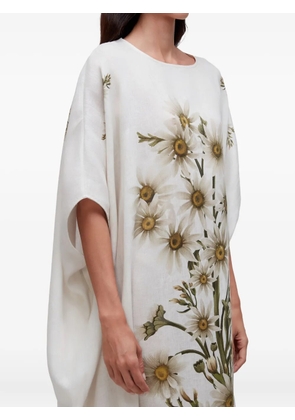 Osklen Daisy Light print midi dress - White