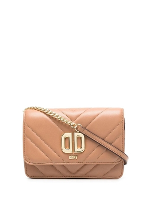 DKNY quilted leather crossbody bag - Brown