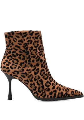 Fratelli Russo animal print heeled boots - Brown
