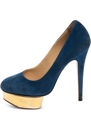 Charlotte Olympia 140mm Dolly suede platform pumps - Blue