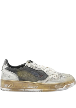 Autry snakeskin-panelled leather sneakers - Grey