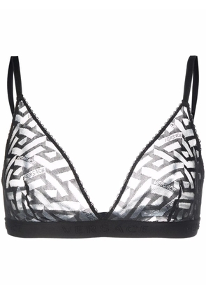Versace Greca Signature tulle bralette - Black