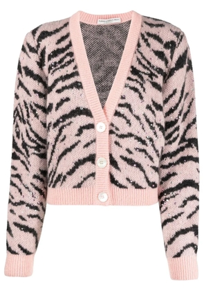 Alessandra Rich animal-pattern knit cardigan - Pink