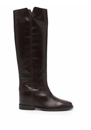 Via Roma 15 cut-out leather boots - Brown