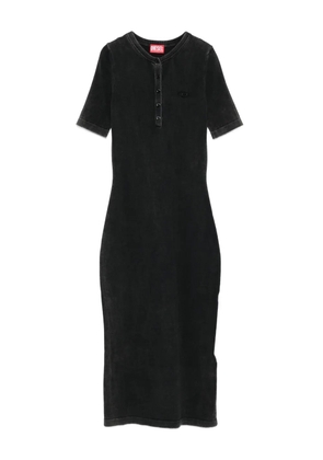 Diesel button-fastening short-sleeve dress - Black