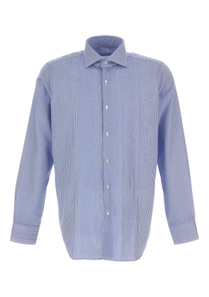 Bagutta striped-pattern button-fastening shirt - Blue