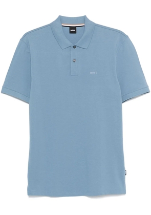 BOSS logo-embroidered polo shirt - Blue