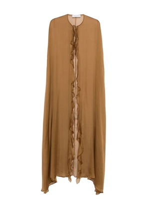 Raquel Diniz ruffled cape coat - Brown