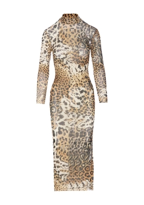 Roberto Cavalli Leopard-print midi dress - Neutrals