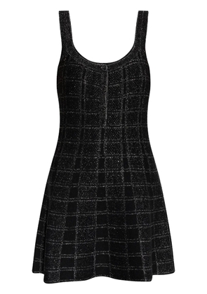 Gucci check-pattern lamé-effect mini dress - Black