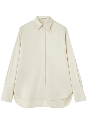 Jil Sander pointed-collar satin shirt - White