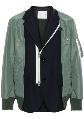 sacai suiting-style panelled jacket - Blue