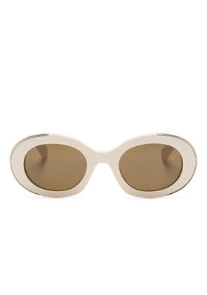 Alexander McQueen Eyewear oval-frame sunglasses - Neutrals