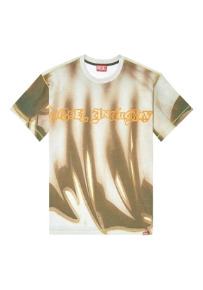 Diesel flame-print graphic T-shirt - Green