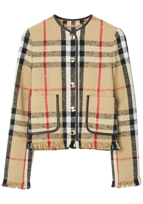 Burberry checked bouclé jacket - Neutrals