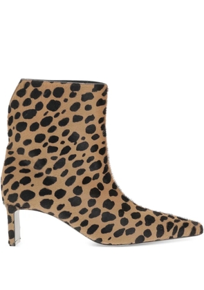 KHAITE 55mm leopard-print ankle boots - Brown