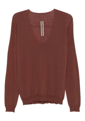 Rick Owens V-neck wool top - Brown