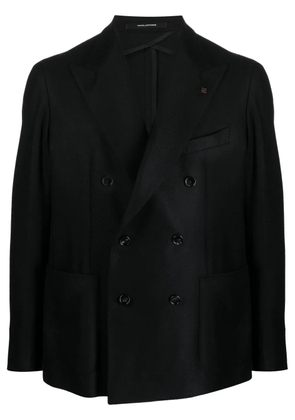Tagliatore double-breasted wool blend blazer - Black