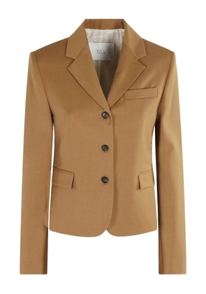 Tela notched-lapel three-button jacket - Brown