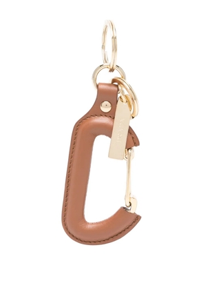 Prada leather carabiner keyring - Brown
