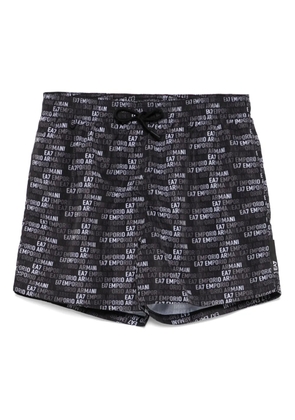 Ea7 Emporio Armani logo-print swim shorts - Black