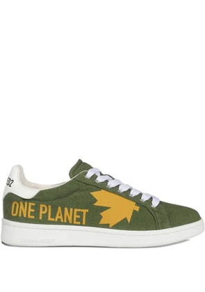 DSQUARED2 Boxer leaf-graphic low-top sneakers - Green