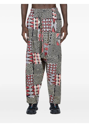 Engineered Garments patchwork pleated trousers - Black