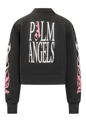 Palm Angels flame-print long-sleeve sweatshirt - Black