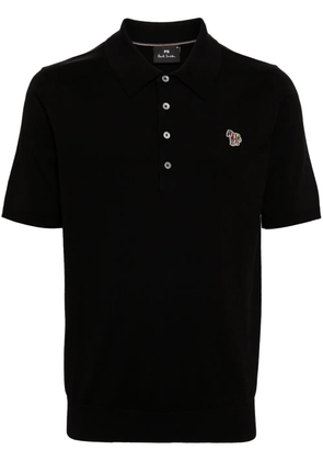 PS Paul Smith Zebra-appliquéd cotton polo shirt - Black