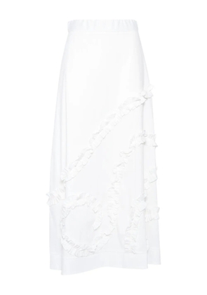 Clips ruffled pleated skirt - White