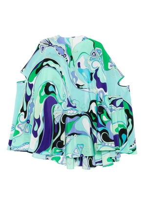 PUCCI Orchidee-print silk dress - Green
