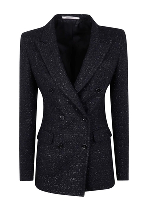 Tagliatore metallic tweed double-breasted blazer - Black