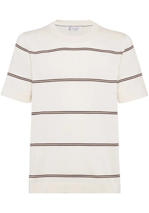 Brunello Cucinelli striped t-shirt - White