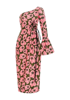 Agua By Agua Bendita one-shoulder floral-print dress - Pink