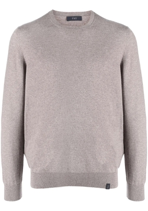 Fay crew-neck wool jumper - Neutrals