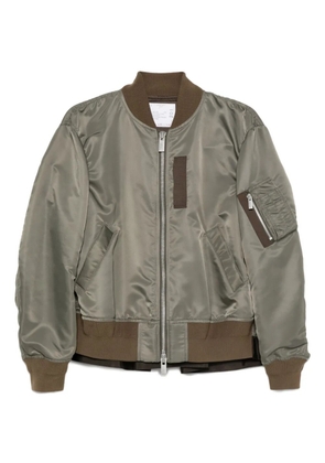 sacai zip-fastening bomber jacket - Green