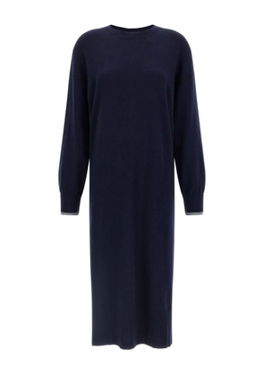 PINKO crew-neck contrast-trim maxi dress - Blue