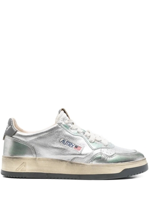 Autry Sper Vintage metallic leather sneakers - Silver