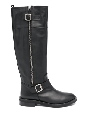 Via Roma 15 leather boots - Black