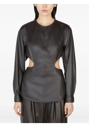 Issey Miyake cut-out long-sleeve blouse - Brown