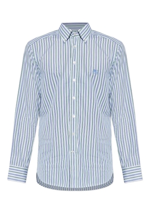 ETRO embroidered striped shirt - Blue