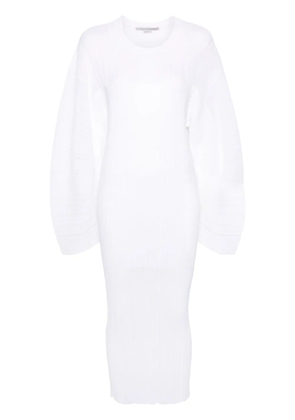 Stella McCartney plissé fine-knit midi dress - White