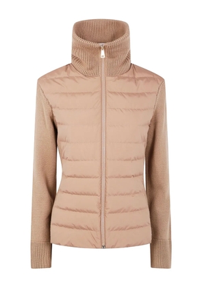 Moncler quilted knit padded jacket - Neutrals