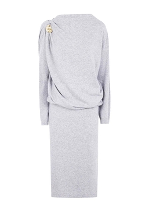 Fabiana Filippi draped long-sleeve midi dress - Grey