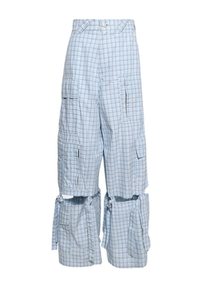 Natasha Zinko checked-pattern cargo trousers - Blue