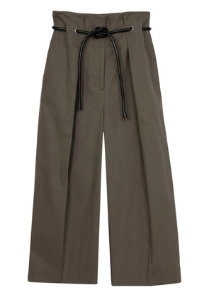 3.1 Phillip Lim wide-leg belted cropped trousers - Green