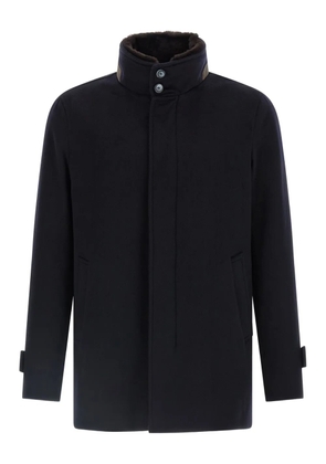 Herno high-neck quilted cashmere coat - Blue